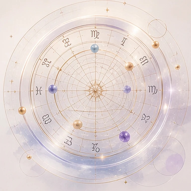 Soft celestial astrology illustration