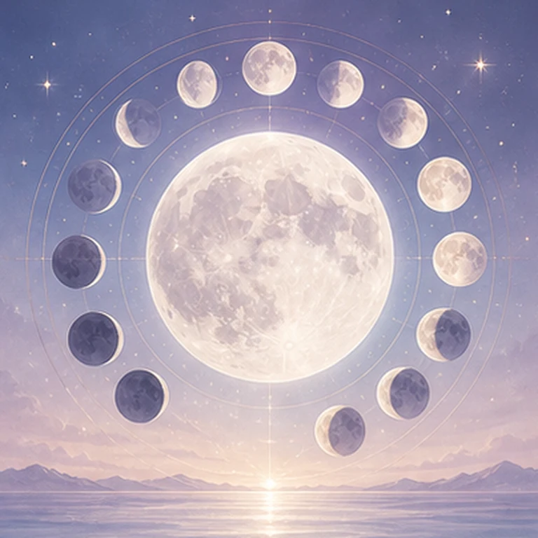 Soft lunar sky illustration